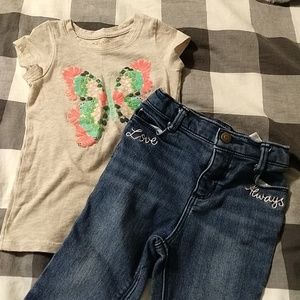 Love always jeans & butterfly tee